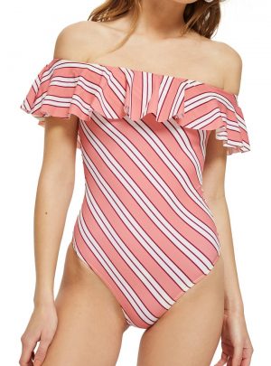 Ruffle Off the Shoulder One-Piece